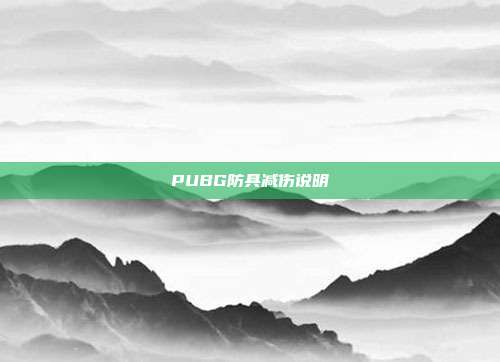 PUBG防具减伤说明