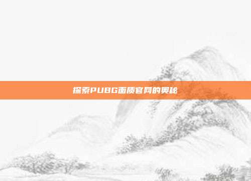 探索PUBG面质官网的奥秘