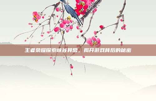 王者荣耀探索峡谷异常,揭开游戏背后的秘密