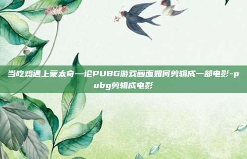 当吃鸡遇上蒙太奇—论PUBG游戏画面如何剪辑成一部电影-pubg剪辑成电影