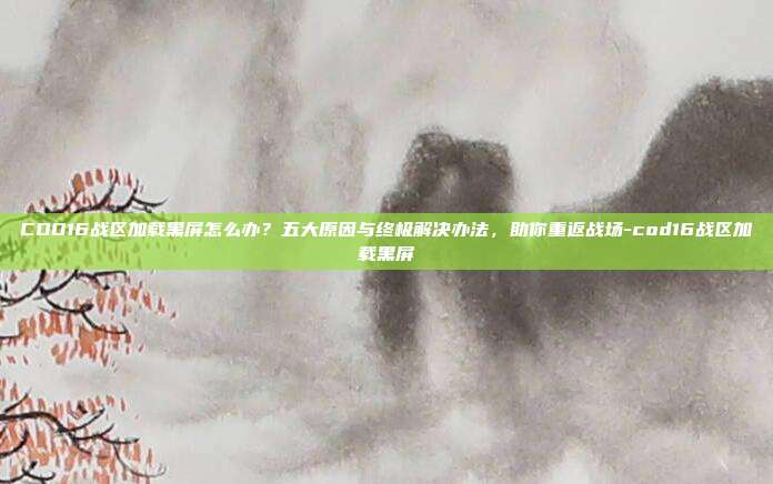COD16战区加载黑屏怎么办?五大原因与终极解决办法,助你重返战场-cod16战区加载黑屏