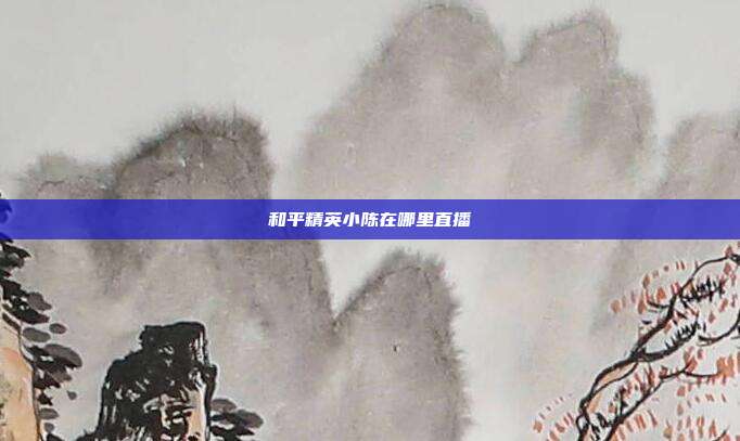 和平精英小陈在哪里直播