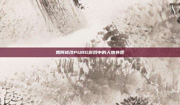 如何修改PUBG游戏中的人物外观