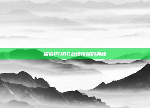 探索PUBG战绩排名的奥秘
