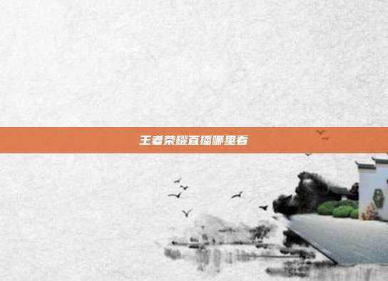 王者荣耀直播哪里看