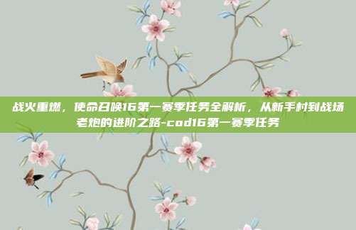 战火重燃，使命召唤16第一赛季任务全解析，从新手村到战场老炮的进阶之路-cod16第一赛季任务