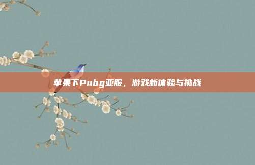 苹果下Pubg亚服，游戏新体验与挑战