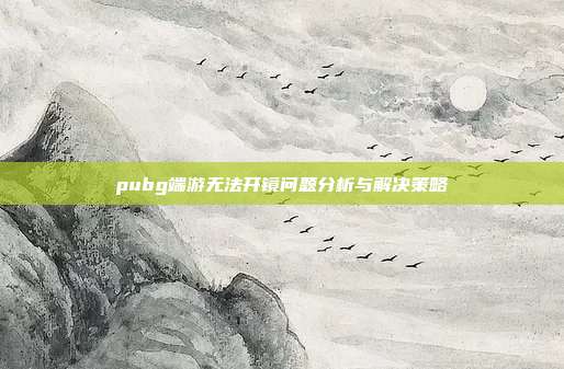 pubg端游无法开镜问题分析与解决策略