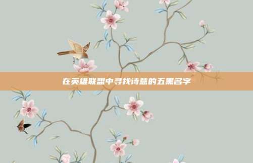 在英雄联盟中寻找诗意的五黑名字