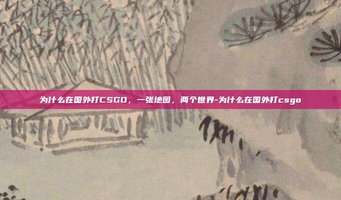 为什么在国外打CSGO,一张地图,两个世界-为什么在国外打csgo