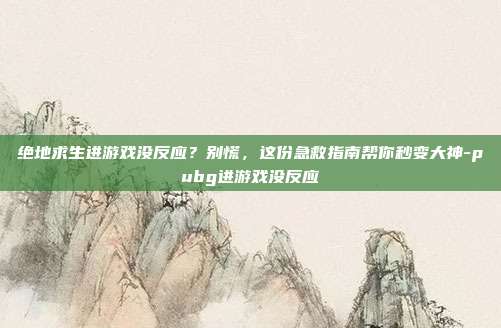 绝地求生进游戏没反应?别慌,这份急救指南帮你秒变大神-pubg进游戏没反应