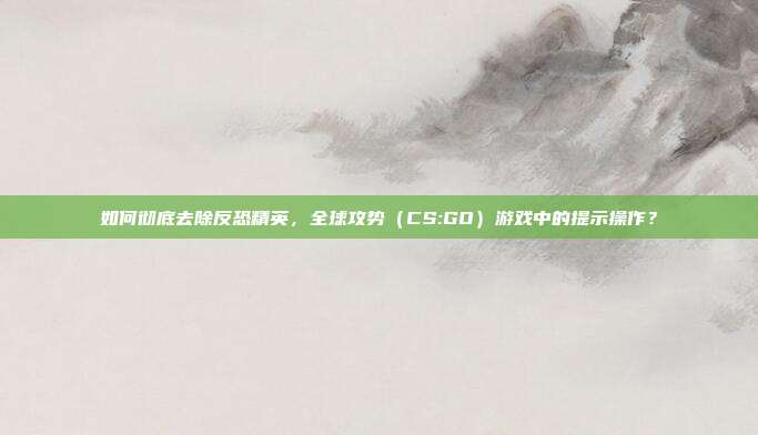 如何彻底去除反恐精英,全球攻势(CS:GO)游戏中的提示操作?