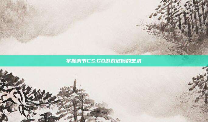 掌握调节CS:GO游戏滤镜的艺术