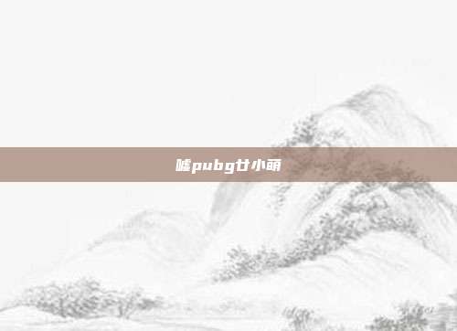 嘘pubg廿小萌