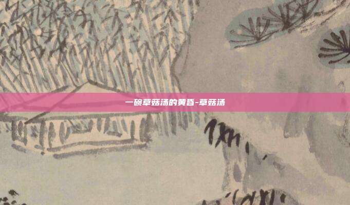 一碗草菇汤的黄昏-草菇汤