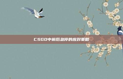 CSGO中前后急停的应对策略