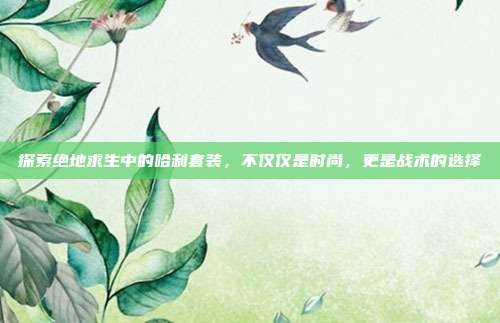 探索绝地求生中的哈利套装，不仅仅是时尚，更是战术的选择