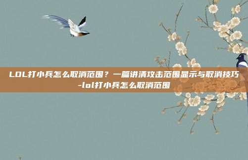 LOL打小兵怎么取消范围?一篇讲清攻击范围显示与取消技巧-lol打小兵怎么取消范围
