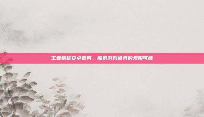 王者荣耀安卓官网，探索游戏世界的无限可能