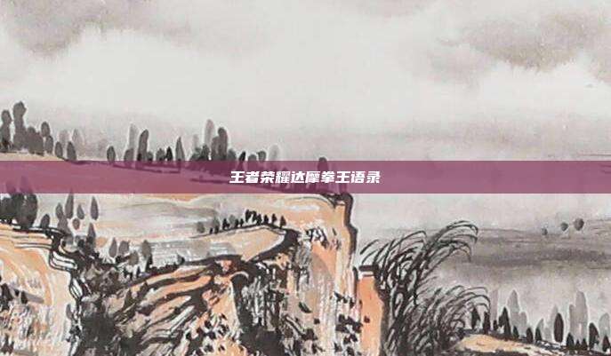 王者荣耀达摩拳王语录