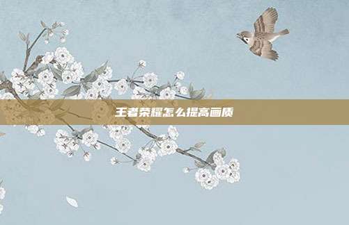 王者荣耀怎么提高画质