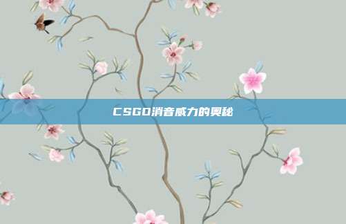 CSGO消音威力的奥秘