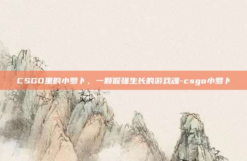 CSGO里的小萝卜,一颗倔强生长的游戏魂-csgo小萝卜