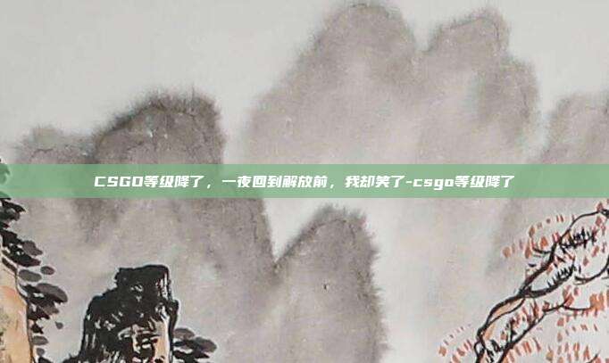CSGO等级降了，一夜回到解放前，我却笑了-csgo等级降了