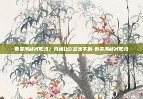 紫菜汤能减肥吗？真相让你意想不到-紫菜汤能减肥吗