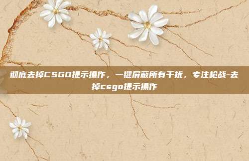 彻底去掉CSGO提示操作，一键屏蔽所有干扰，专注枪战-去掉csgo提示操作