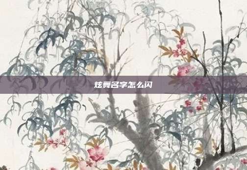 炫舞名字怎么闪