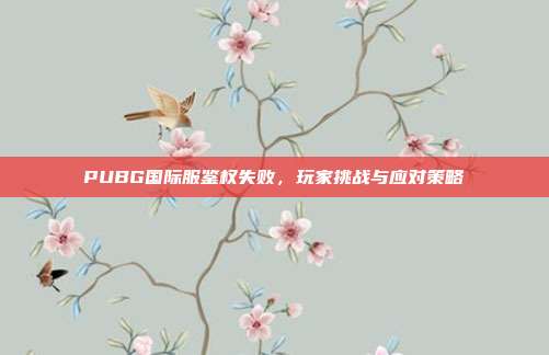 PUBG国际服鉴权失败,玩家挑战与应对策略