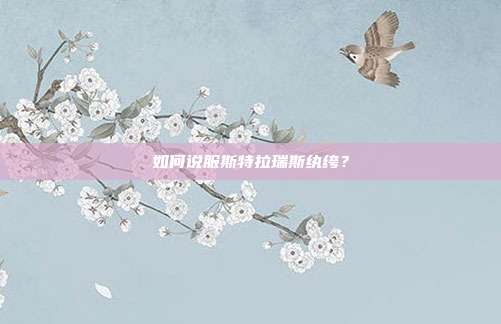如何说服斯特拉瑞斯纨绔？