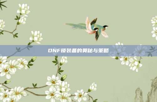 DNF锁装备的奥秘与策略