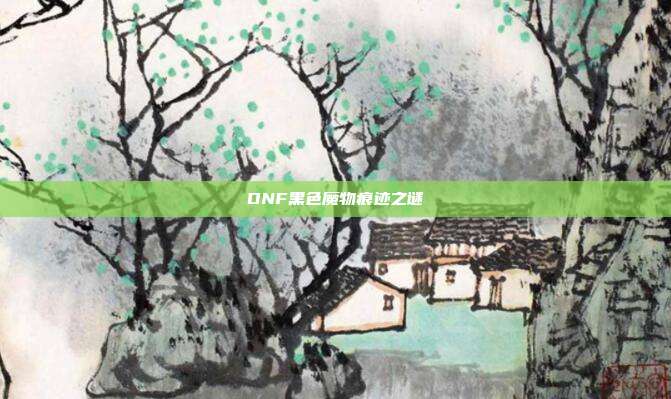 DNF黑色魔物痕迹之谜