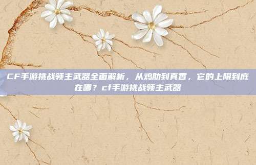 CF手游挑战领主武器全面解析,从鸡肋到真香,它的上限到底在哪?cf手游挑战领主武器