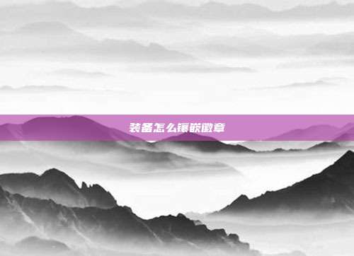 装备怎么镶嵌徽章