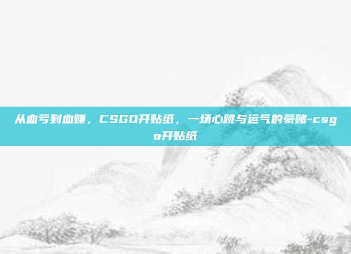 从血亏到血赚，CSGO开贴纸，一场心跳与运气的豪赌-csgo开贴纸