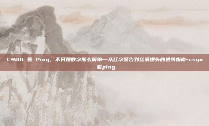CSGO 看 Ping,不只是数字那么简单—从红字警告到丝滑爆头的进阶指南-csgo 看ping