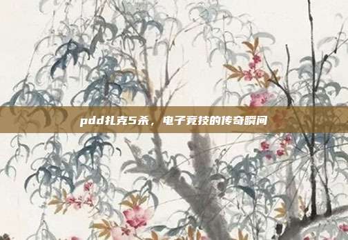 pdd扎克5杀，电子竞技的传奇瞬间