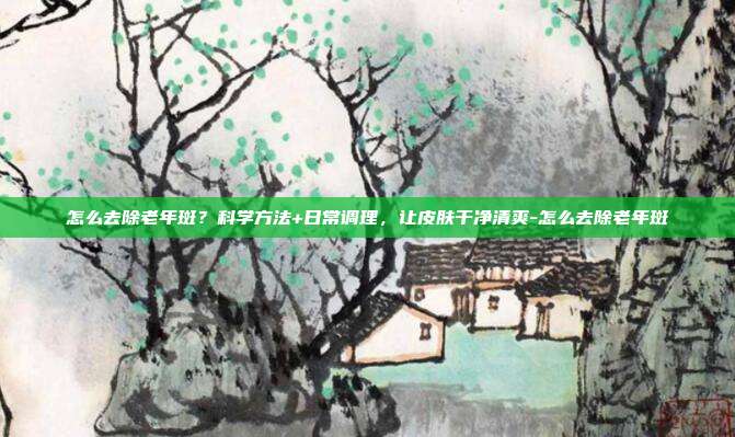 怎么去除老年斑?科学方法+日常调理,让皮肤干净清爽-怎么去除老年斑