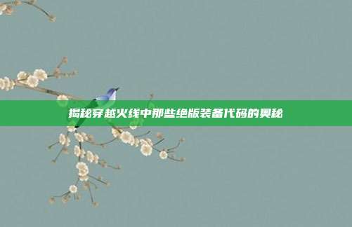 揭秘穿越火线中那些绝版装备代码的奥秘