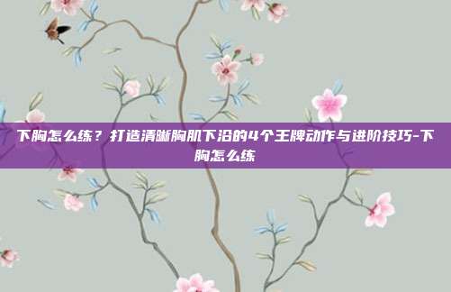 下胸怎么练?打造清晰胸肌下沿的4个王牌动作与进阶技巧-下胸怎么练