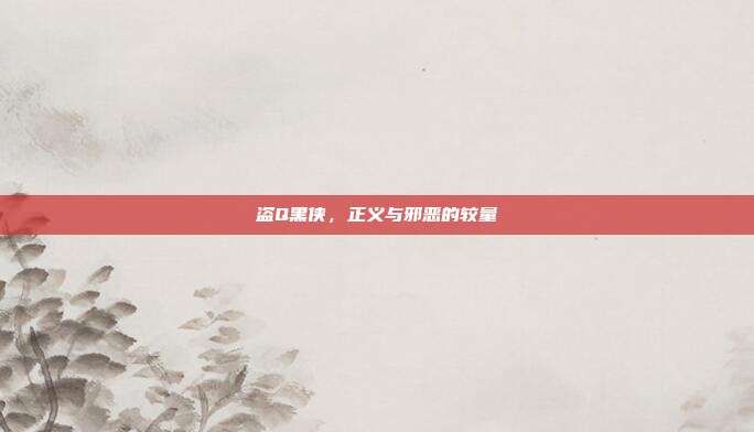 盗Q黑侠,正义与邪恶的较量