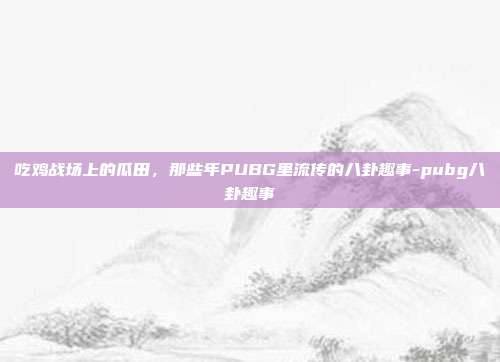 吃鸡战场上的瓜田,那些年PUBG里流传的八卦趣事-pubg八卦趣事