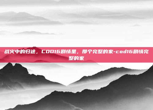 战火中的归途,COD16剧情里,那个完整的家-cod16剧情完整的家