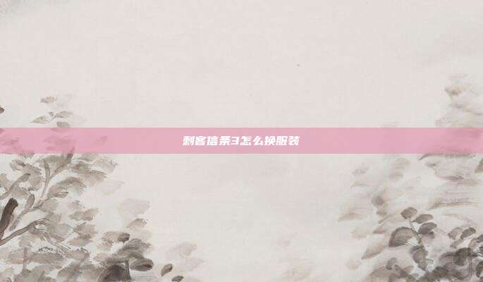 刺客信条3怎么换服装