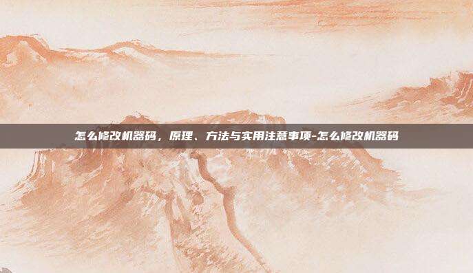 怎么修改机器码,原理、方法与实用注意事项-怎么修改机器码