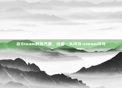 在Steam的蒸汽里,住着一头河马-steam河马