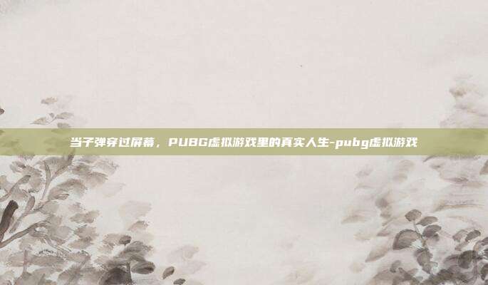 当子弹穿过屏幕，PUBG虚拟游戏里的真实人生-pubg虚拟游戏